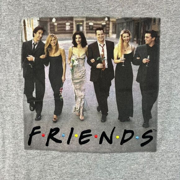 Vtg NBC Experience Friends Promo Embroidered T-Shirt Made In USA S Gray - Picture 2 of 10